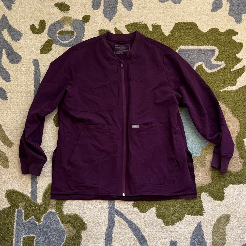 FIGS deep purple scrub jacket